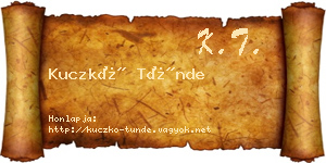 Kuczkó Tünde névjegykártya
